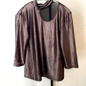 Religion Collared Cut out Shimmer asymmetric top shirt blouse Medium UK 12 EU 40